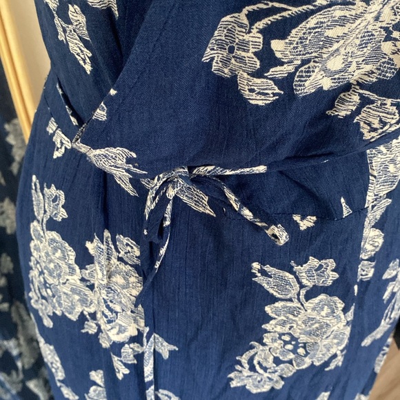 Lulus Heart of Marigold Navy Blue Floral Print Wrap Maxi Dress - Picture 7 of 16